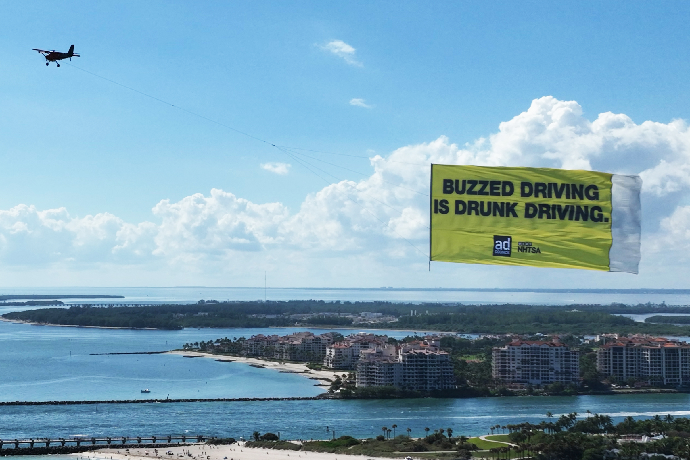 Beach Advertising Drone Aerial Banner